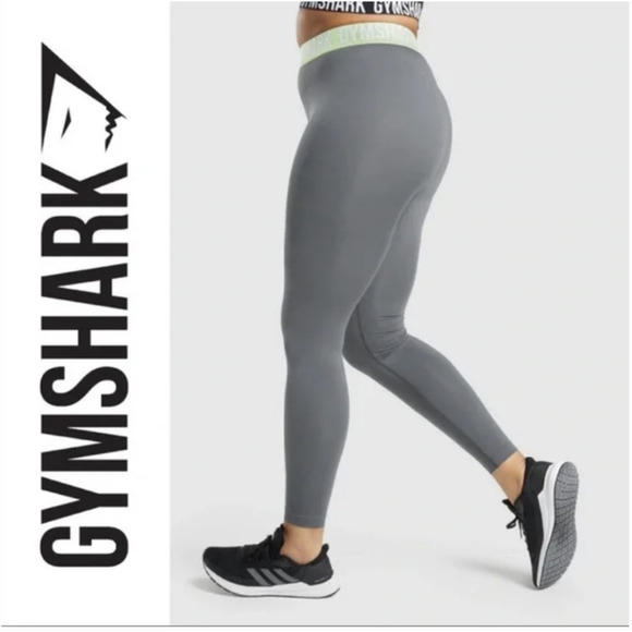 Gymshark Pants - Gymshark Classic Athletic Fit Low Rise Seamless Workout Leggings Gray Green